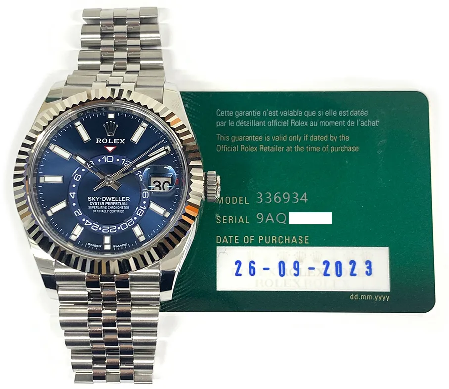 Rolex Sky-Dweller 336934 42mm Stainless steel Blue