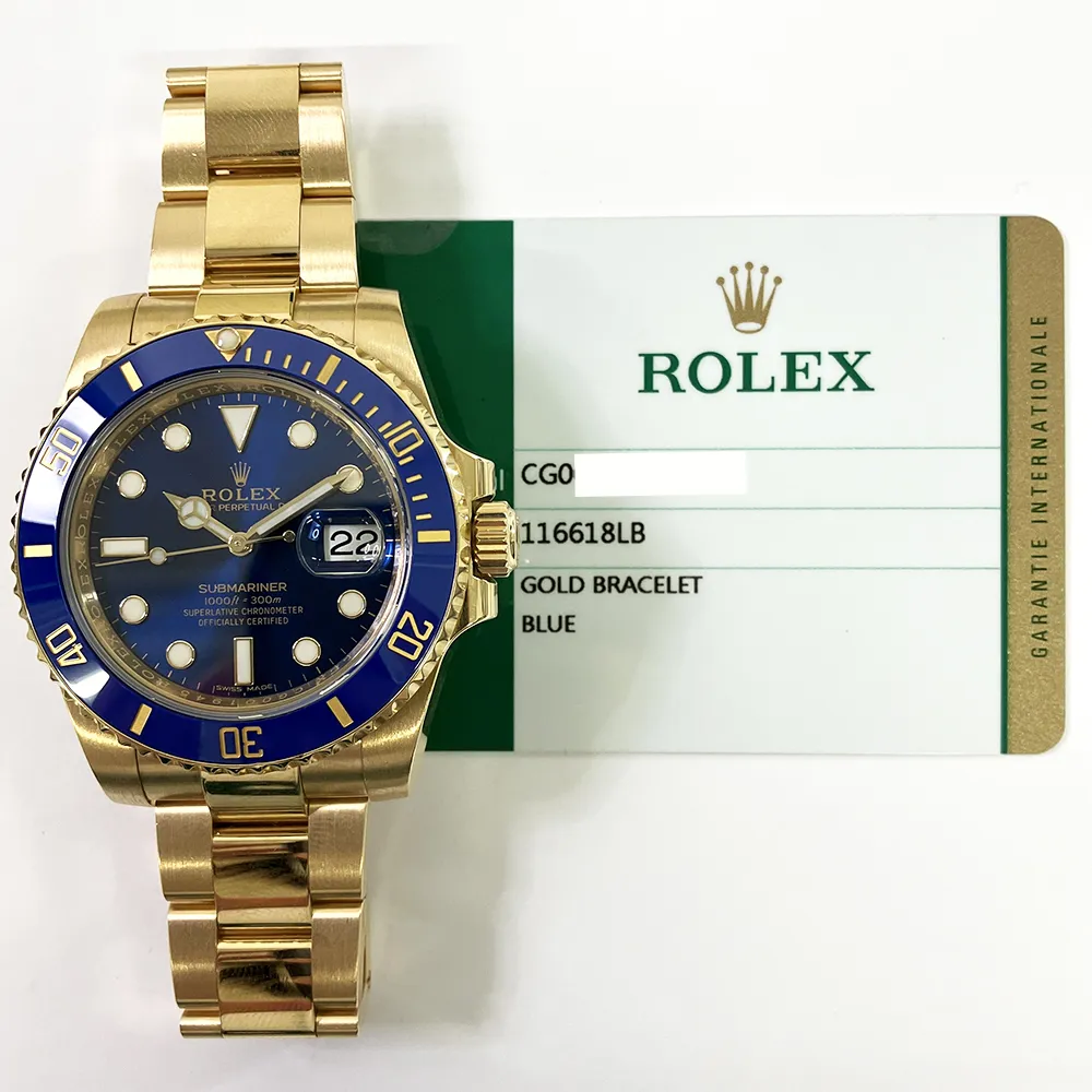 Rolex Submariner 116618LB 40mm Yellow gold Blue