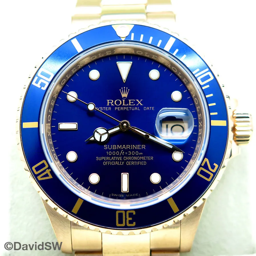 Rolex Submariner 16618LB 40mm Yellow gold Blue 5