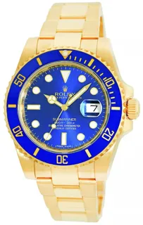 Rolex Submariner 16618 Yellow gold Blue