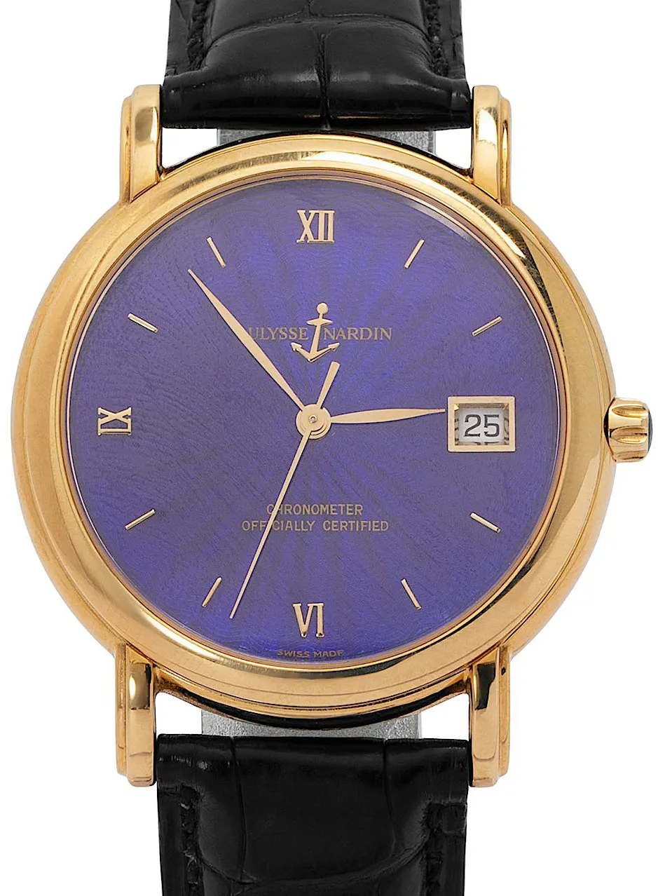 Ulysse Nardin San Marco 131-77 37mm Yellow gold Blau