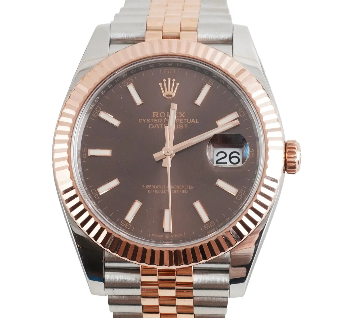 Rolex Datejust 41 126331 41mm Rose gold and Stainless steel Chocolate