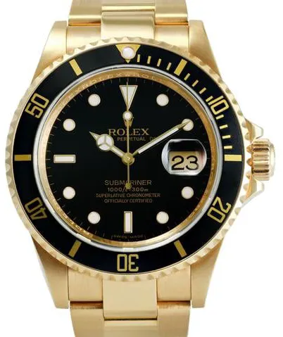 Rolex Submariner Date 16618LN Yellow gold Black