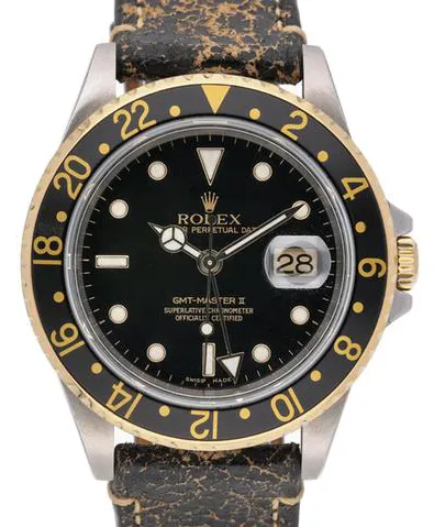 Rolex GMT-Master II 16713 40mm Yellow gold and Stainless steel Black