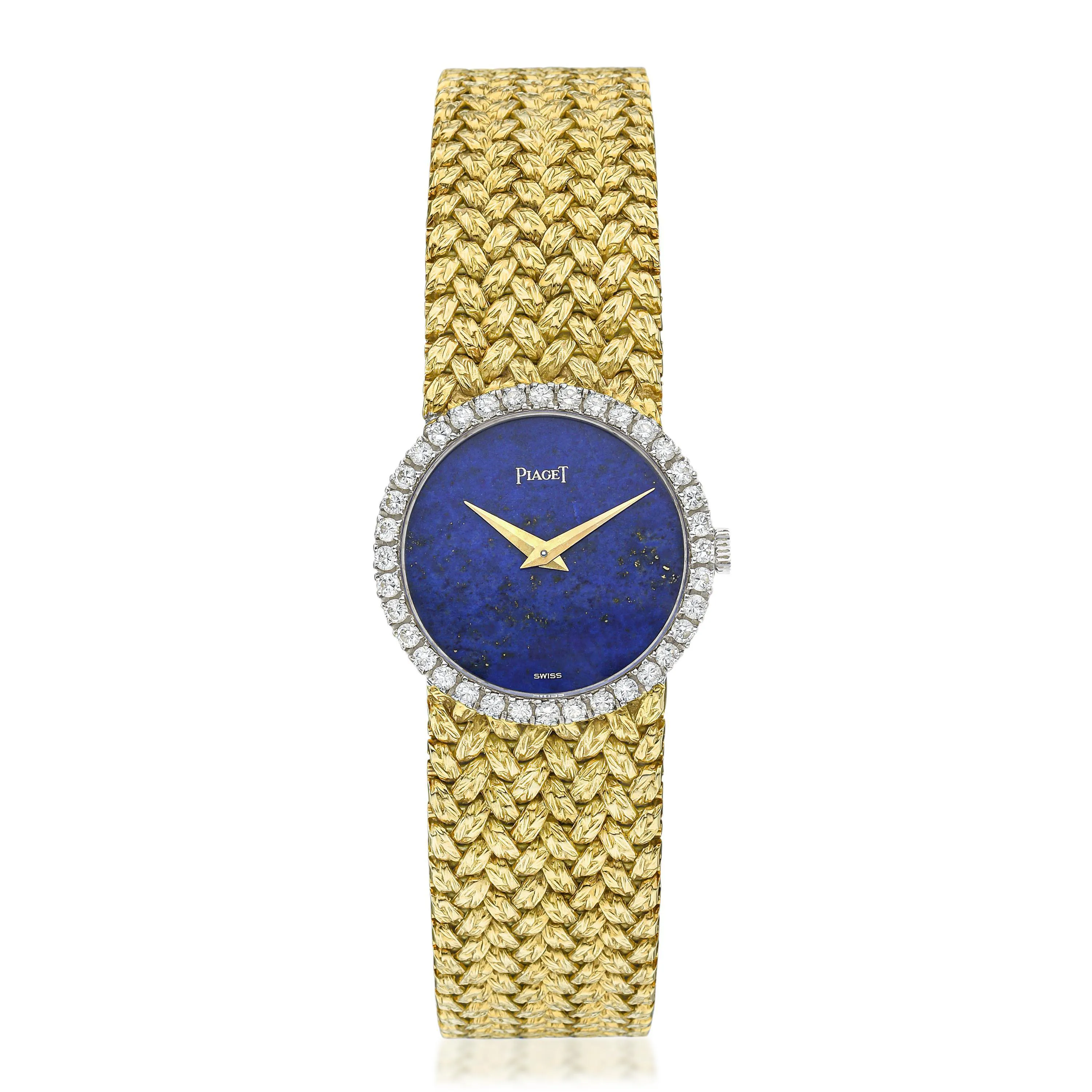 Piaget 9706 D2 24mm White gold and Yellow gold and Diamond Lapis lazuli