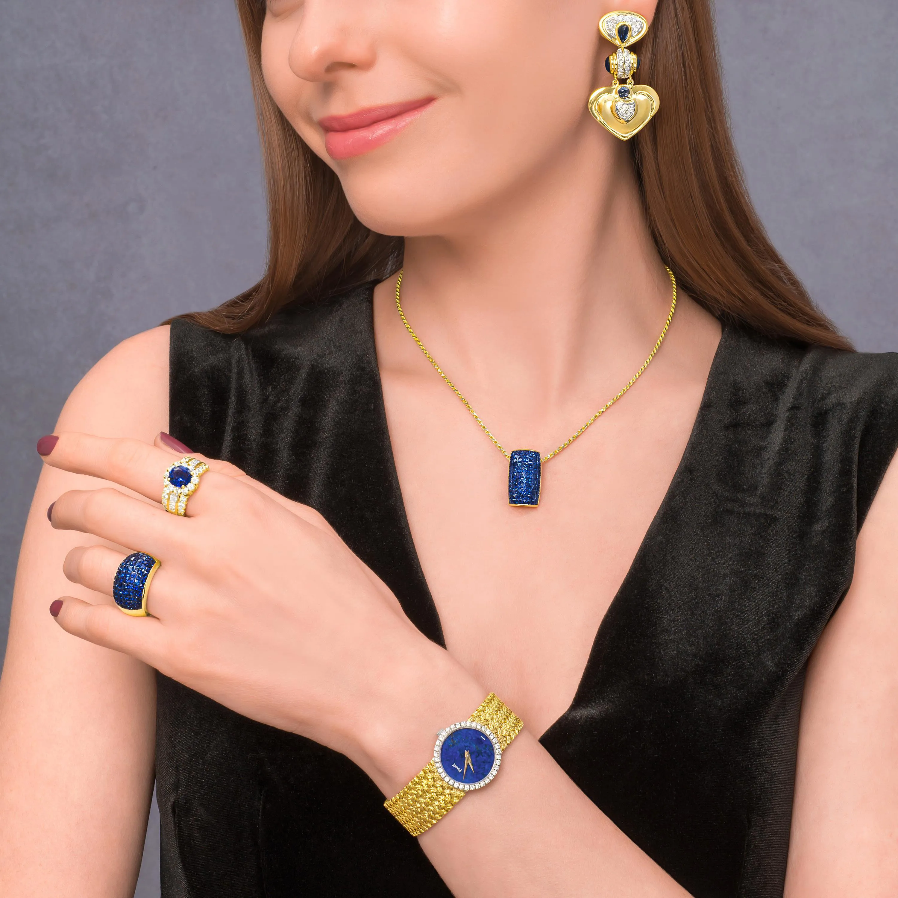 Piaget 9706 D2 24mm White gold and Yellow gold and Diamond Lapis lazuli 1