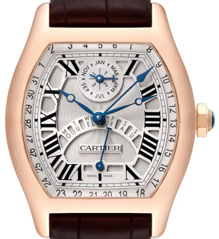 Cartier Tortue W1580045 51mm Rose gold Silver 1