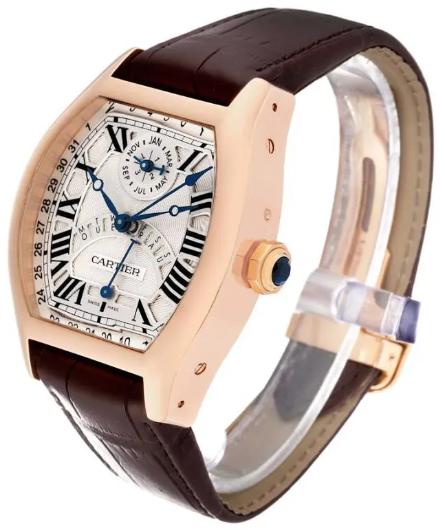 Cartier Tortue W1580045 51mm Rose gold Silver 2