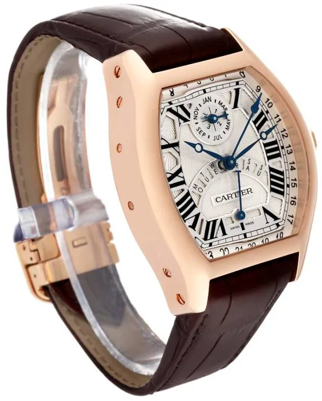 Cartier Tortue W1580045 51mm Rose gold Silver 3