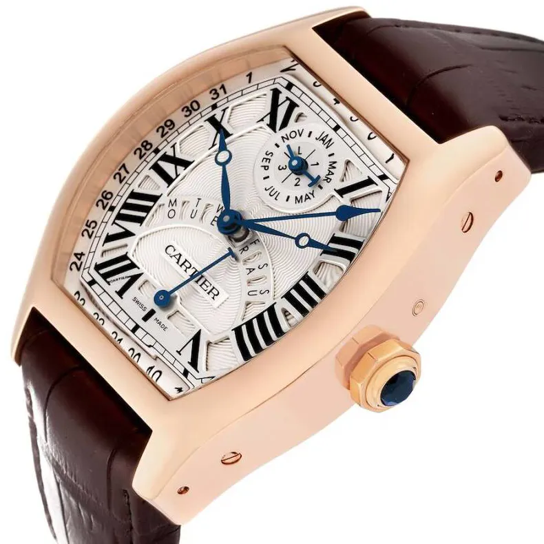 Cartier Tortue W1580045 51mm Rose gold Silver 4