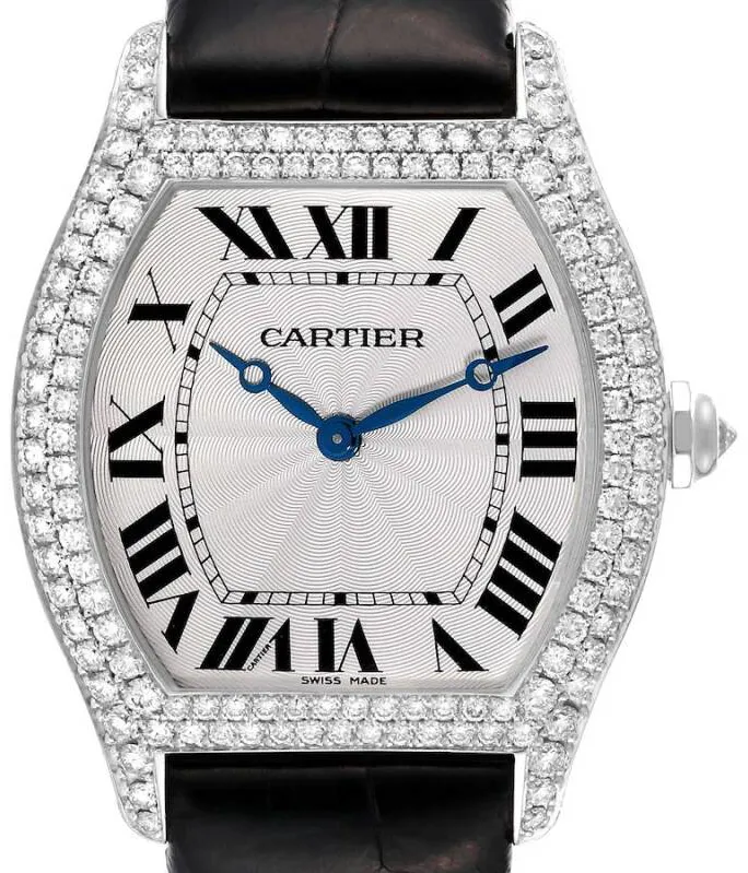 Cartier Tortue WA504351 34mm White gold Silver 1