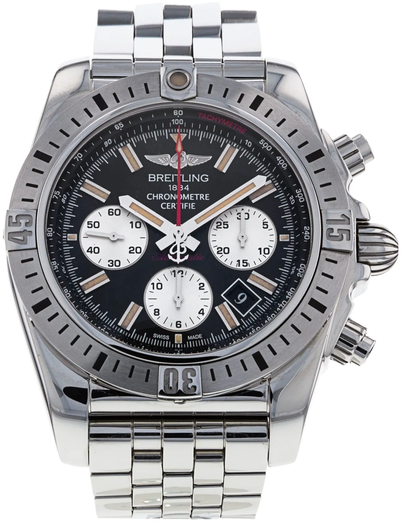 Breitling Chronomat AB0115 44mm Stainless steel Black Baton