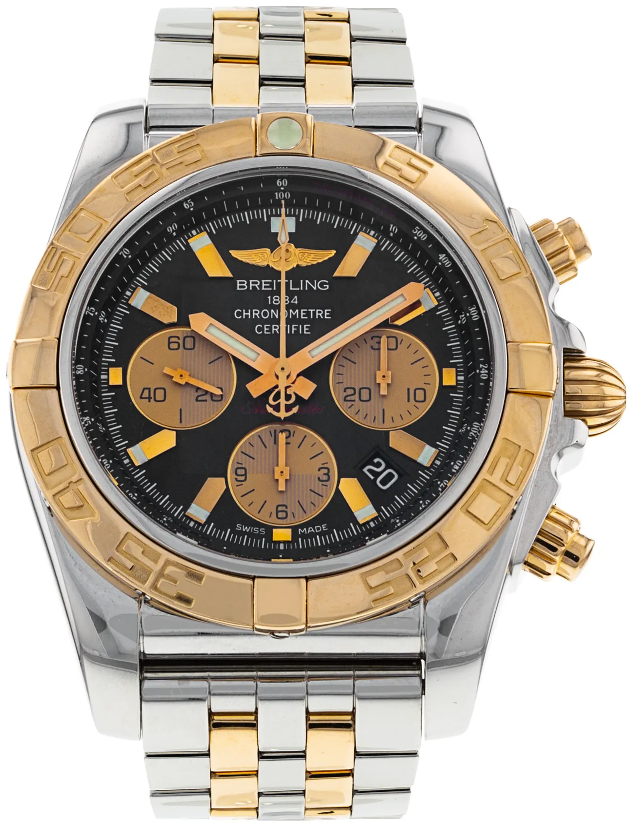 Breitling Chronomat CB 0110 44mm Rose gold and Stainless steel Black Baton