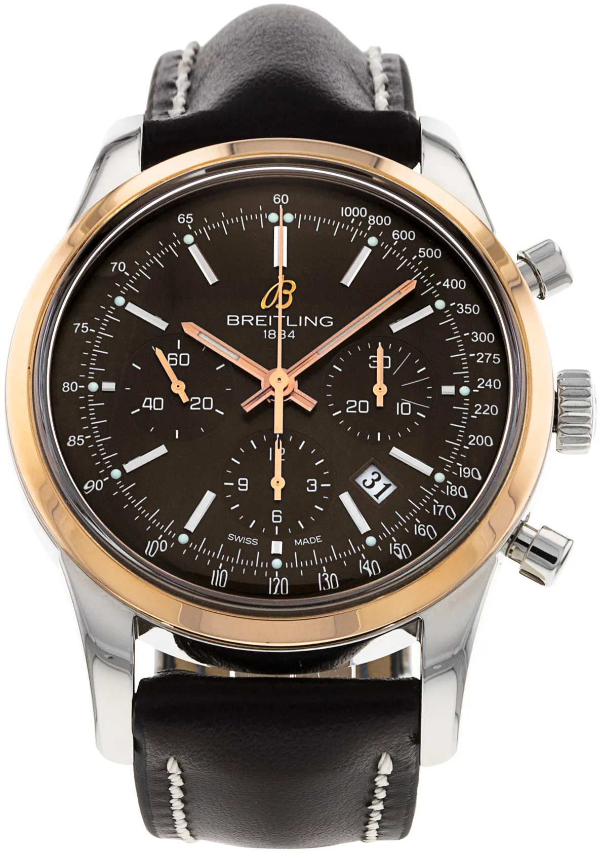 Breitling Transocean UB0152 42mm Steel & rose gold •