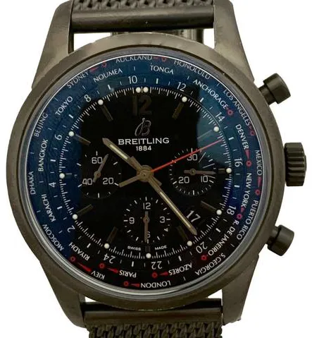 Breitling Transocean Unitime Pilot MB0510 46mm Stainless steel Black