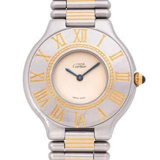 Cartier 21 Must de Cartier Stainless steel and Gold-plated Cream