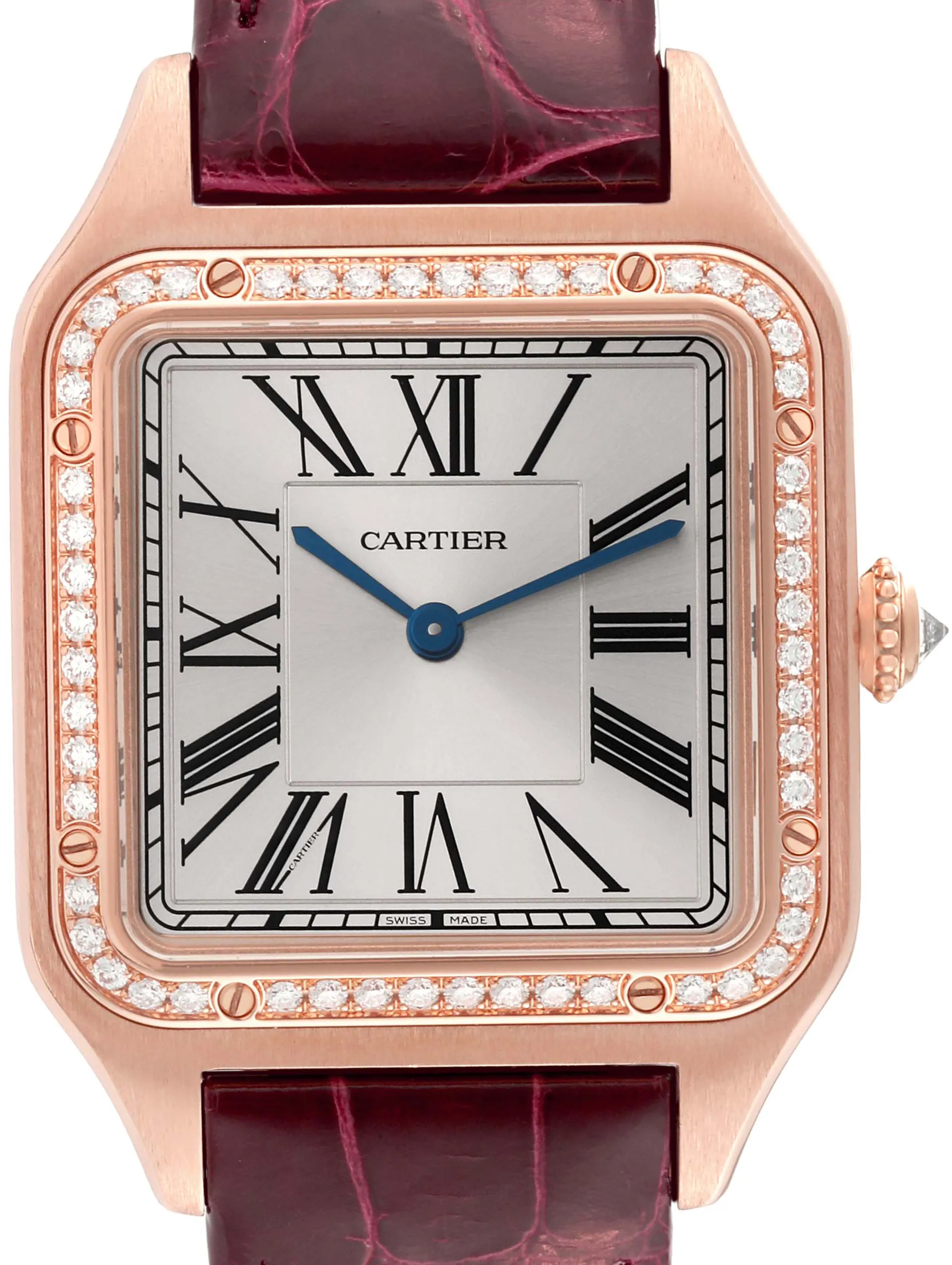 Cartier Santos Dumont WJSA0016 43.5mm Rose gold Silver