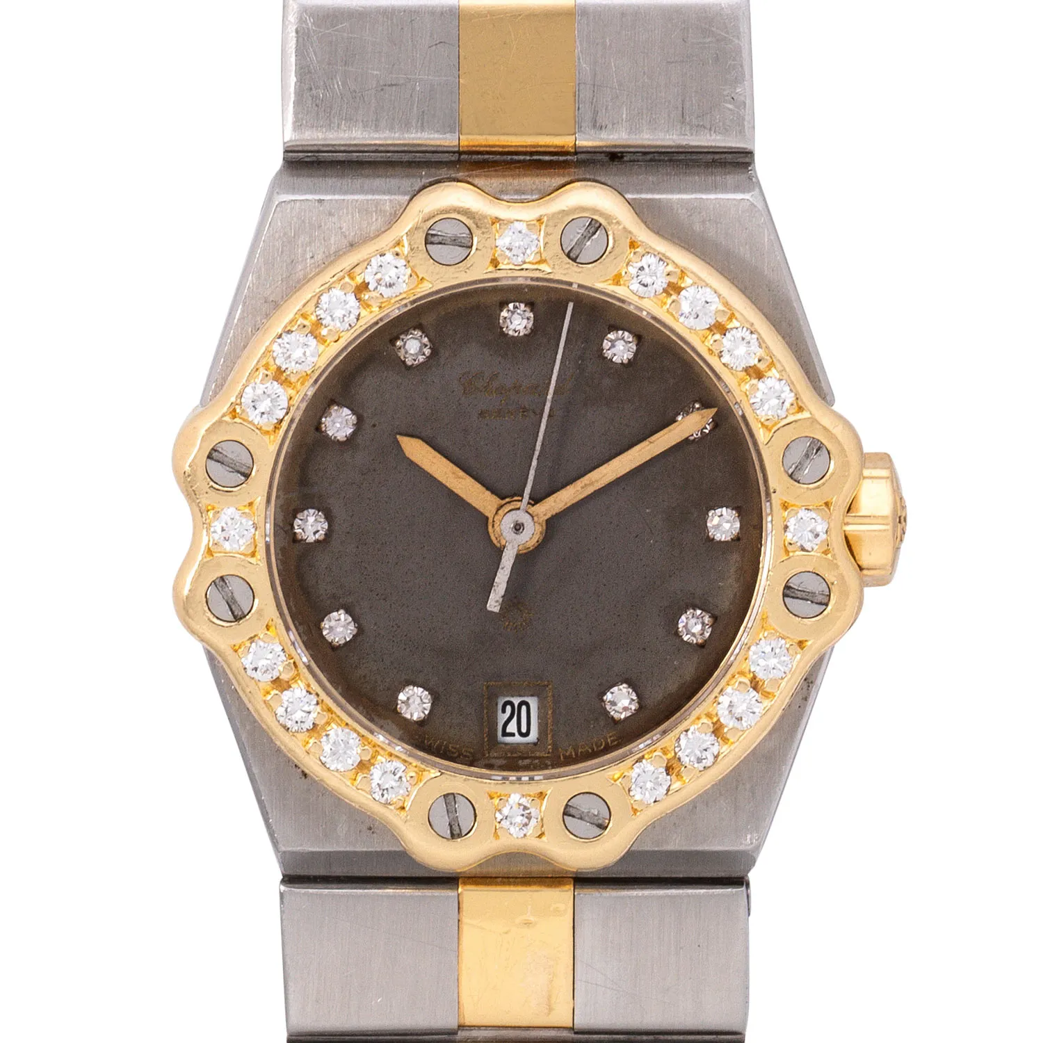 Chopard St. Moritz 8024 24mm Yellow gold, stainless steel and diamond-set
