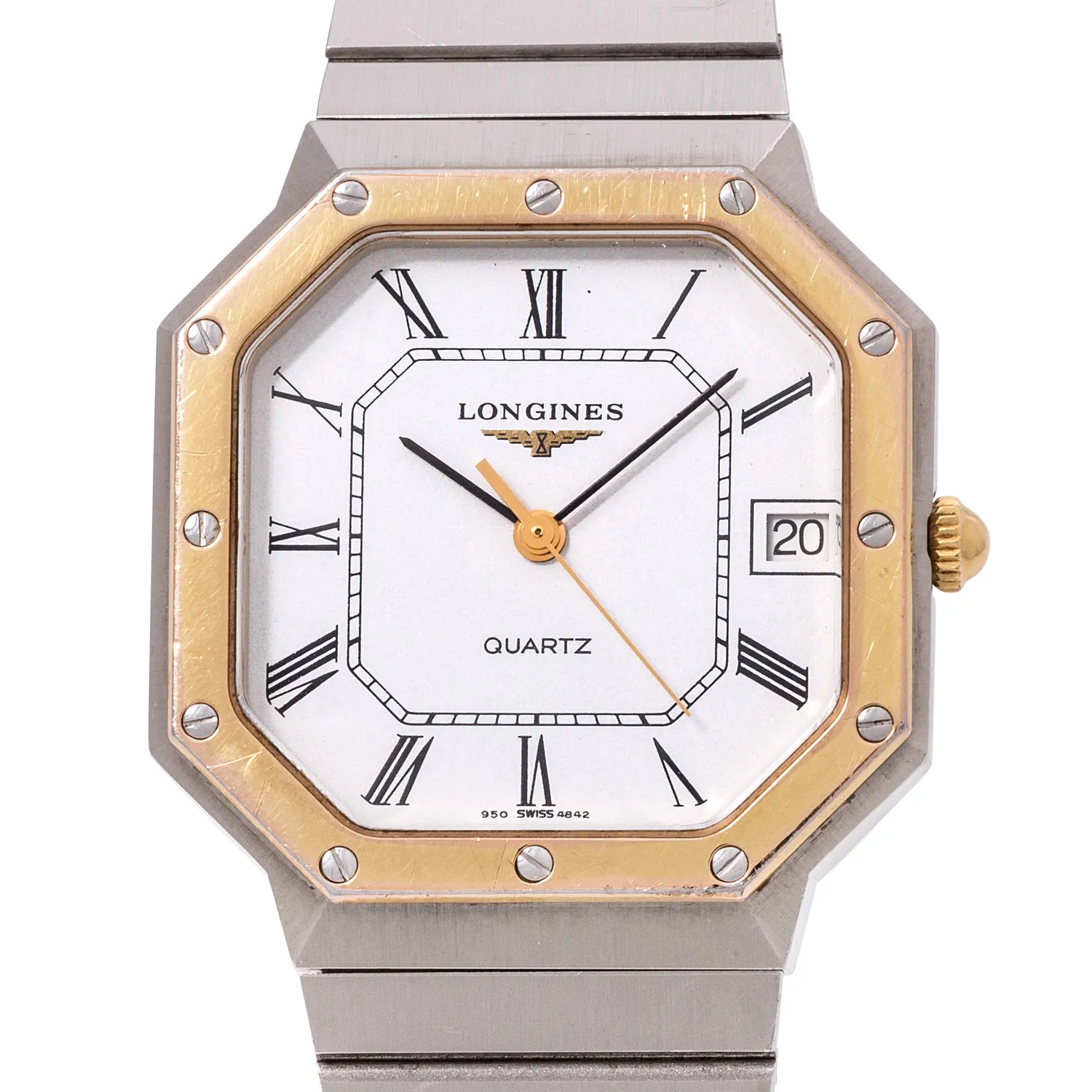 Longines 4898 32mm Stainless steel and yellow gold White