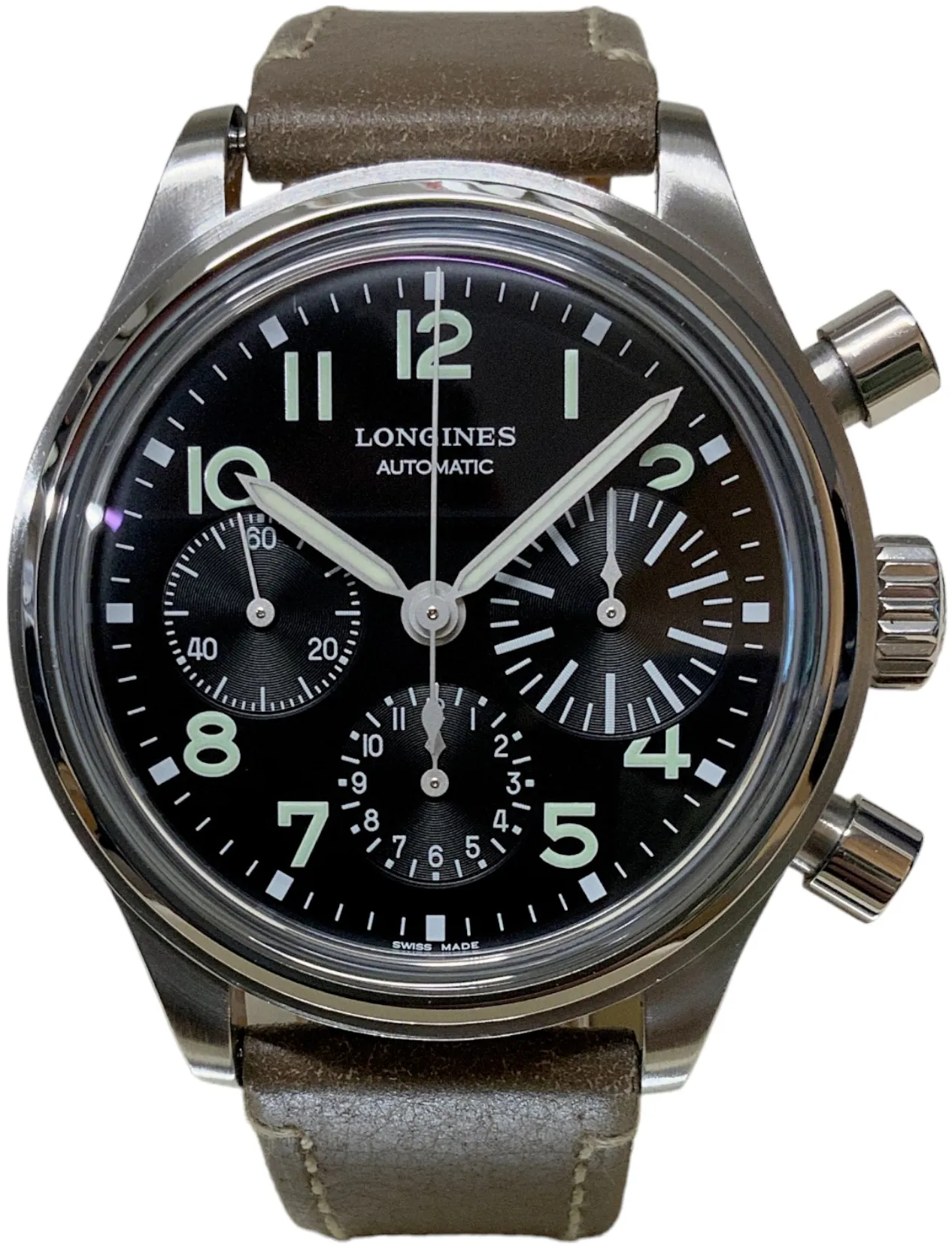 Longines Heritage L2.816.4.53.2 41mm Stainless steel Black