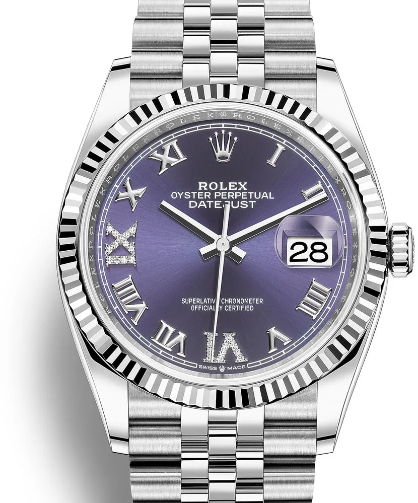 Rolex Datejust 36 126234-0021 36mm White gold and Oystersteel Purple