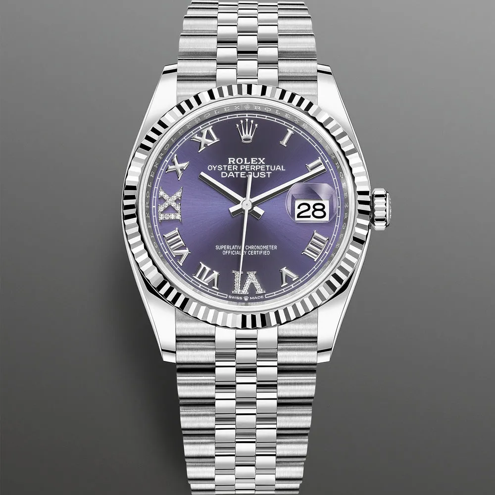 Rolex Datejust 36 126234-0021 36mm White gold and Oystersteel Purple 2