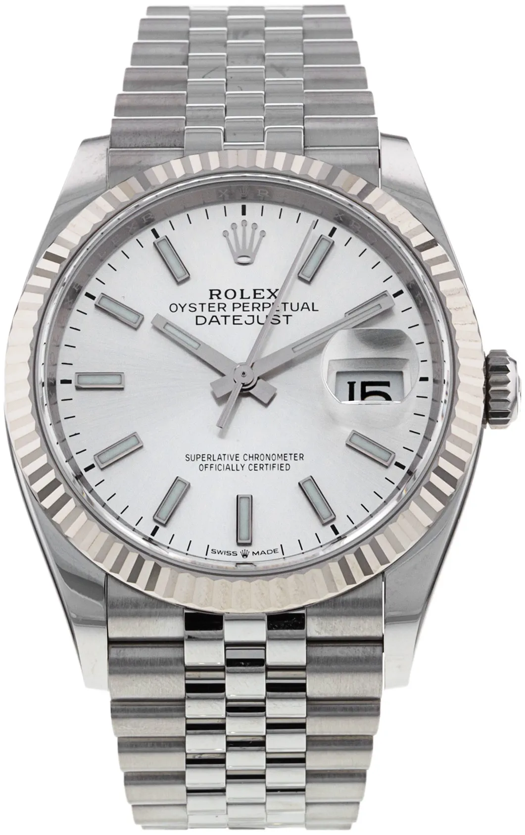 Rolex Datejust 36 126234 36mm White gold and Stainless steel Silver Baton