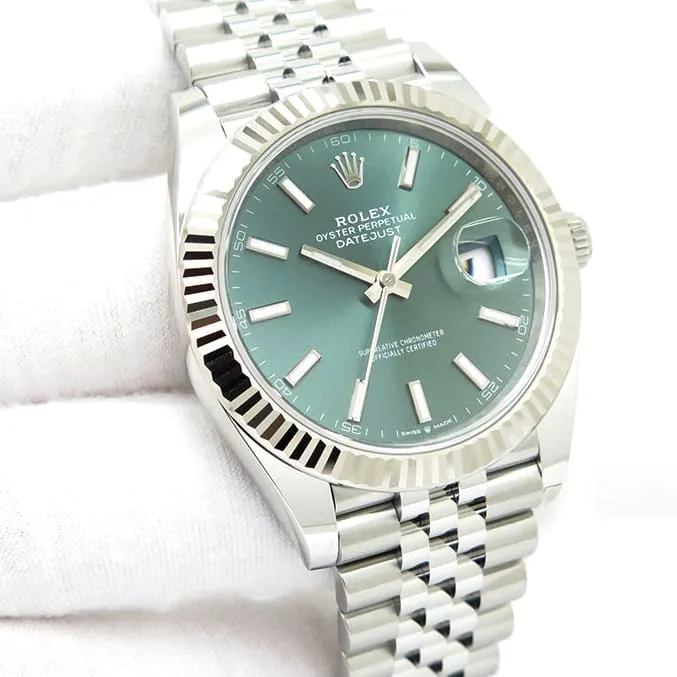 Rolex Datejust 41 126334-0028 41mm White gold and Oystersteel Green