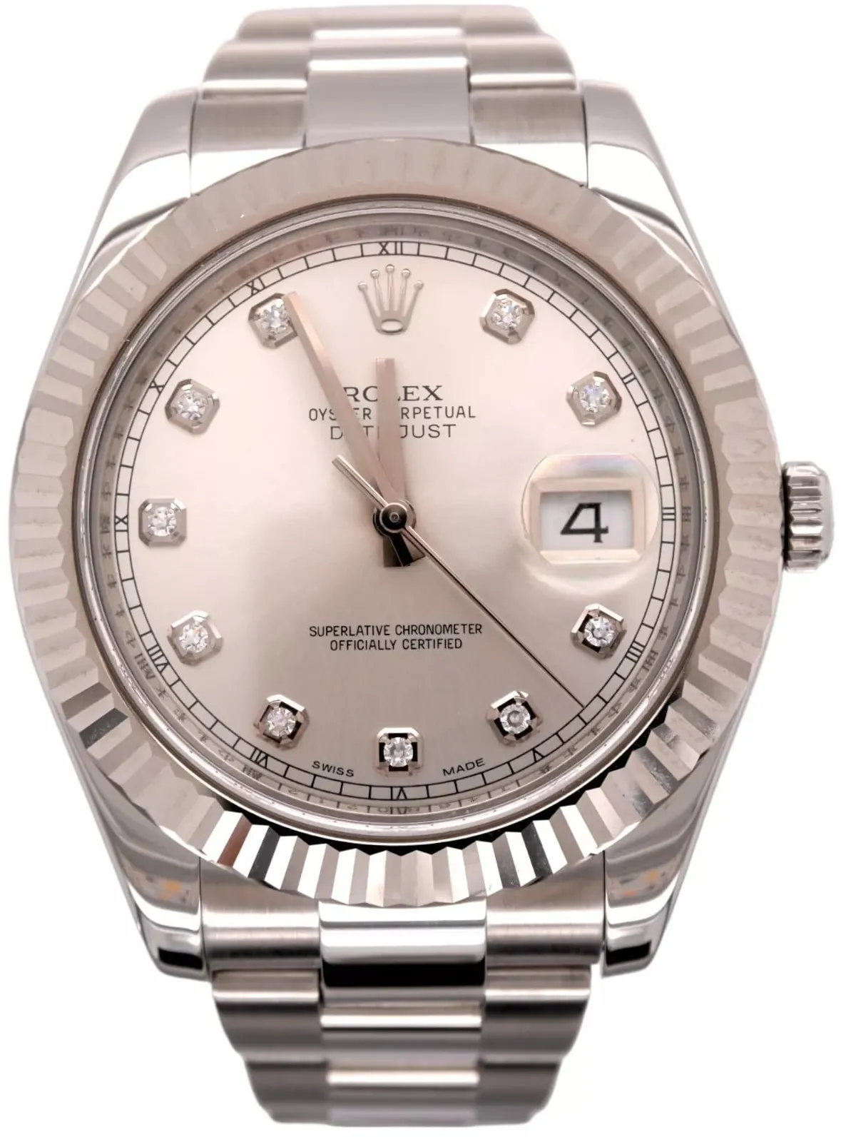 Rolex Datejust II 116334-0007 41mm White gold Silver