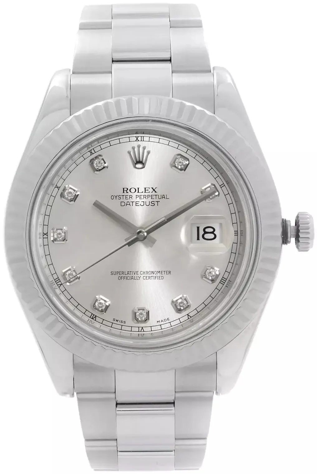 Rolex Datejust II 116334-0007 41mm White gold Silver