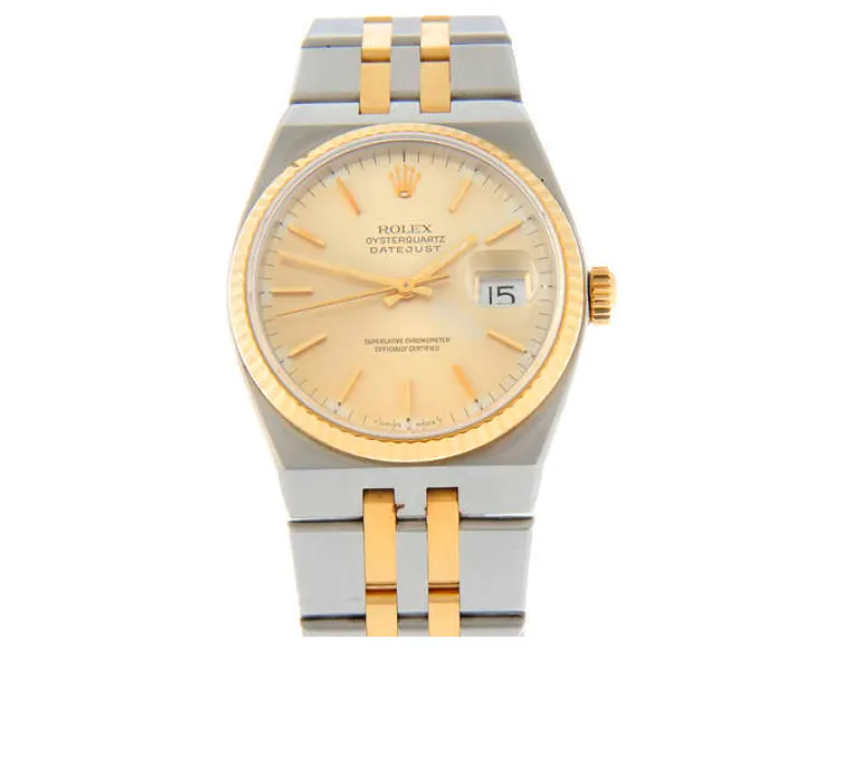 Rolex Datejust Oysterquartz 17013 36mm Stainless steel and yellow gold Light champagne