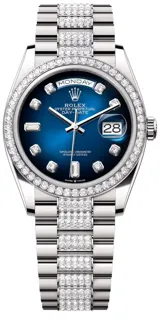 Rolex Day-Date 128349RBR-0016 White gold Blue