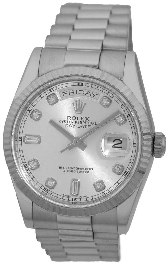 Rolex Day-Date 36 118239-0086 36mm White gold Silver