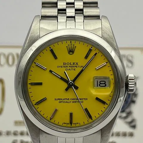 Rolex Oyster Perpetual Date 1500 34mm Stainless steel Yellow