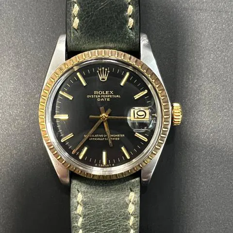 Rolex Oyster Perpetual Date 1505 34mm Yellow gold and Stainless steel Black