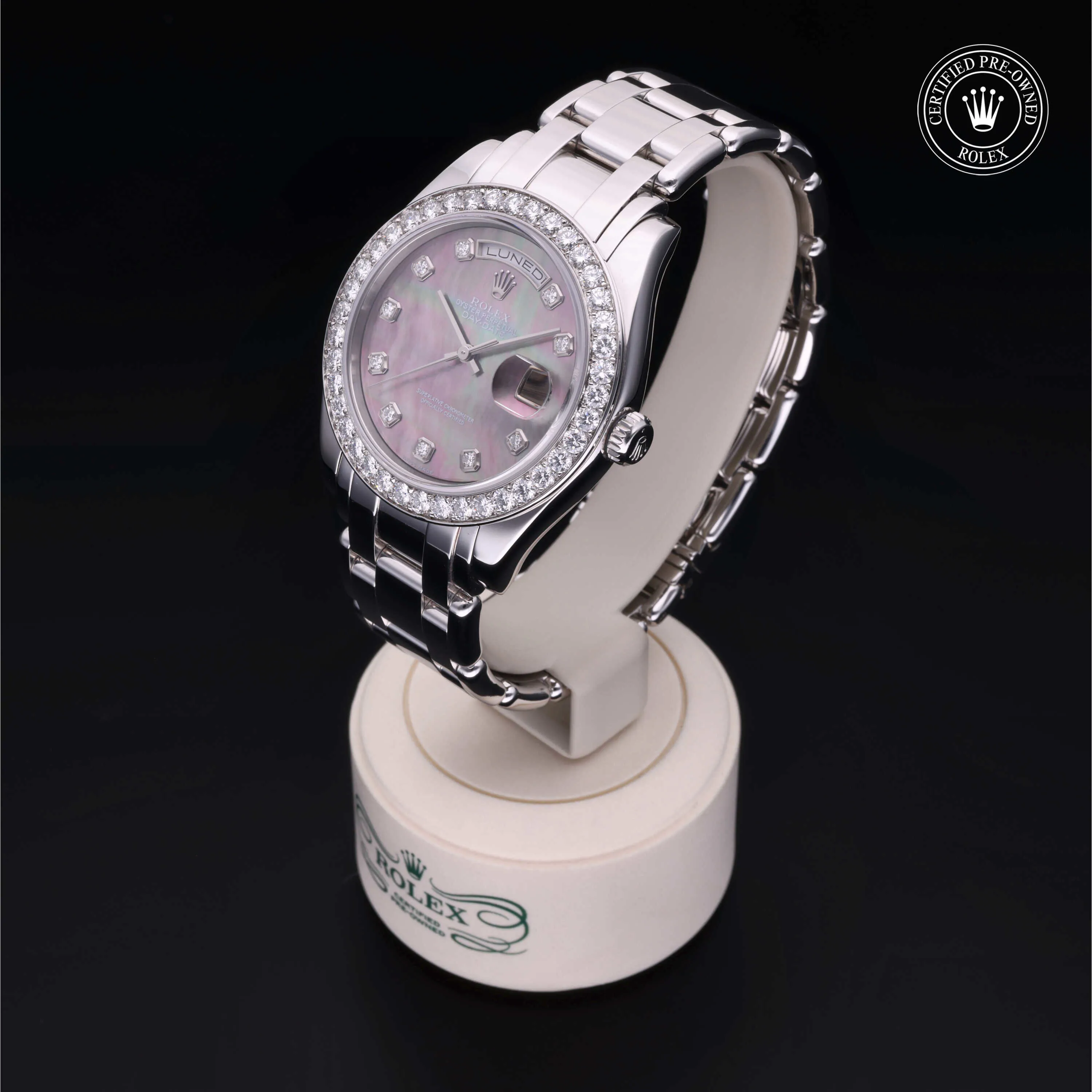 Rolex Day-Date 18946 39mm Platinum Black and Mother-of-pearl 2