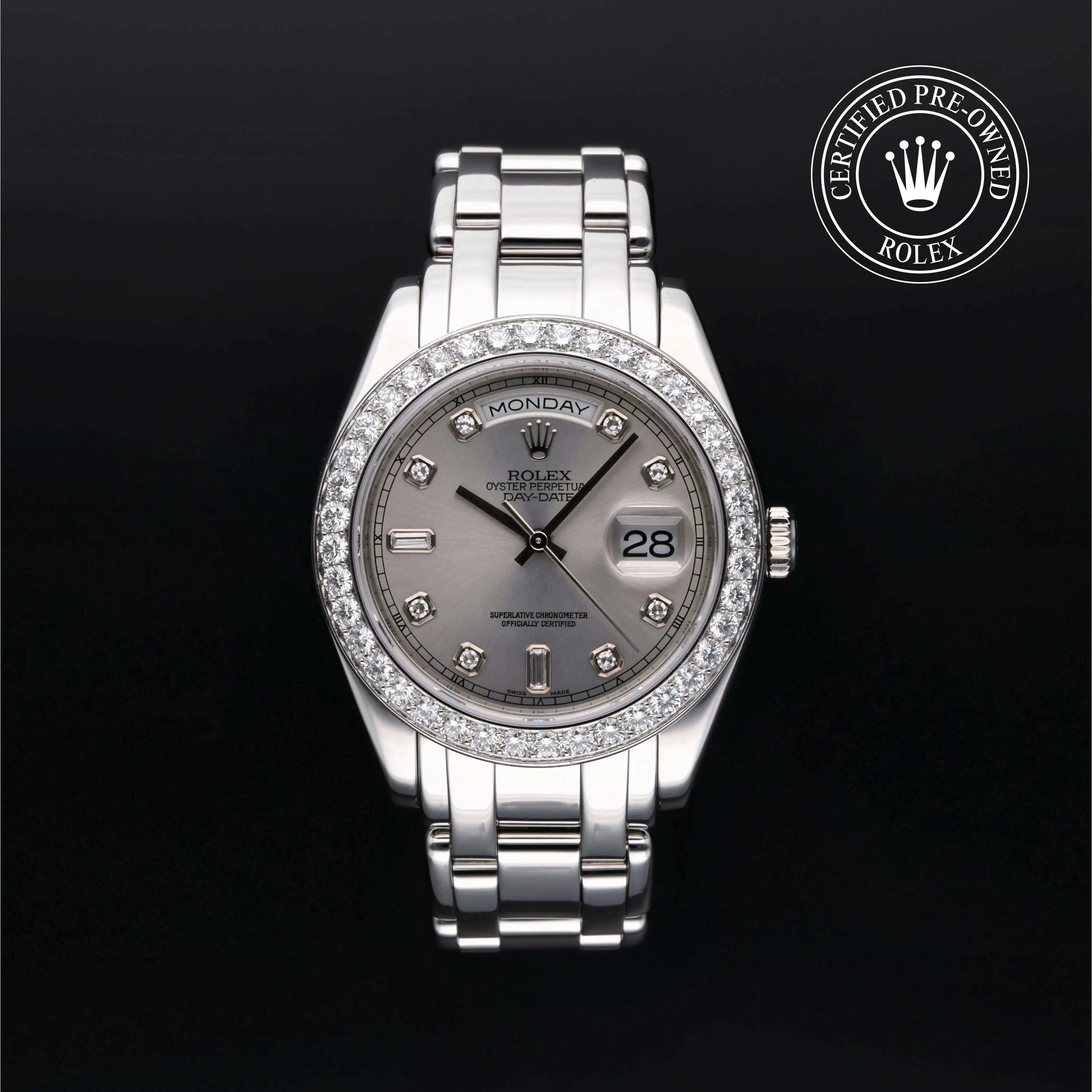 Rolex Day-Date 18946 39mm Platinum Silver