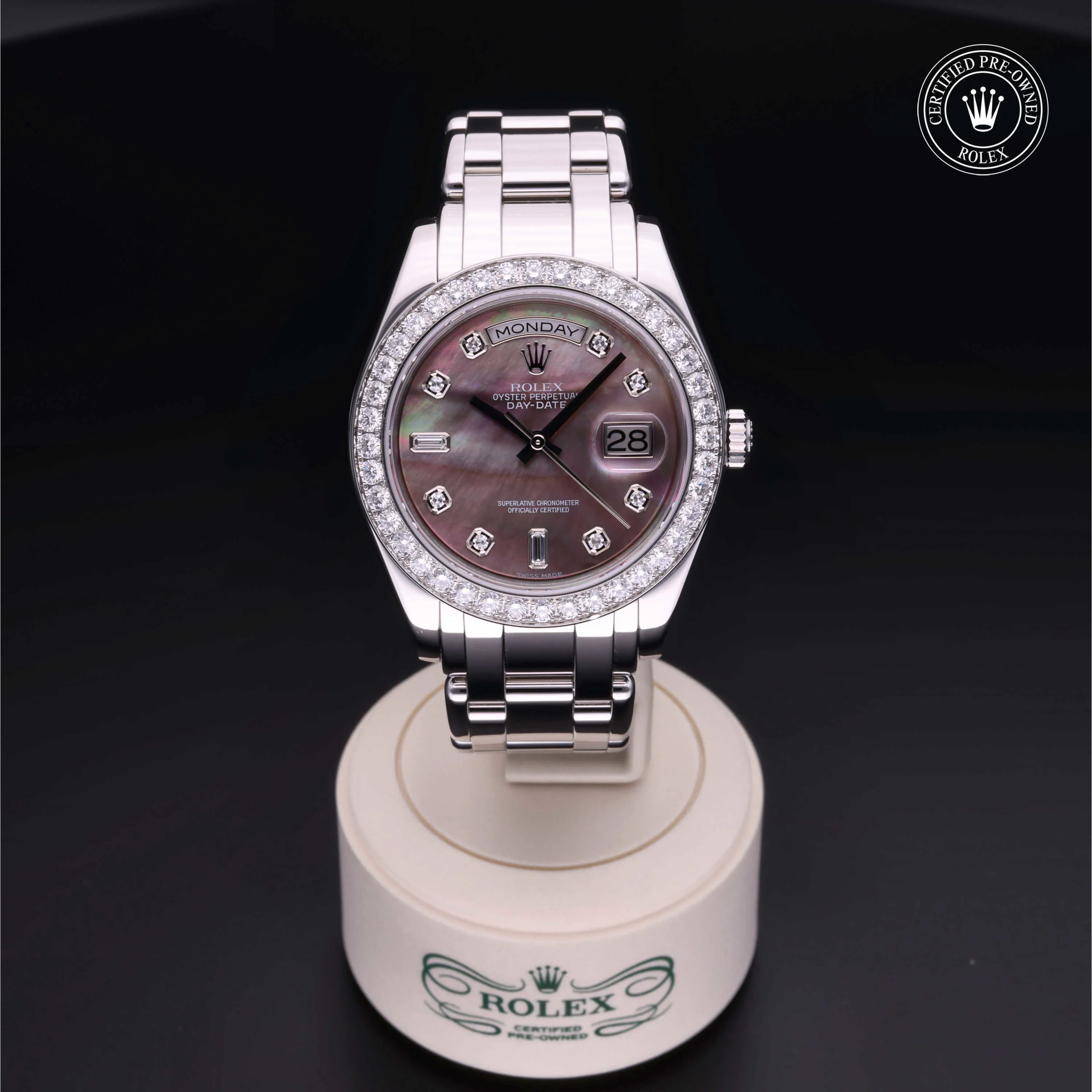 Rolex Day-Date 18946 39mm Platinum Black and Mother-of-pearl 1