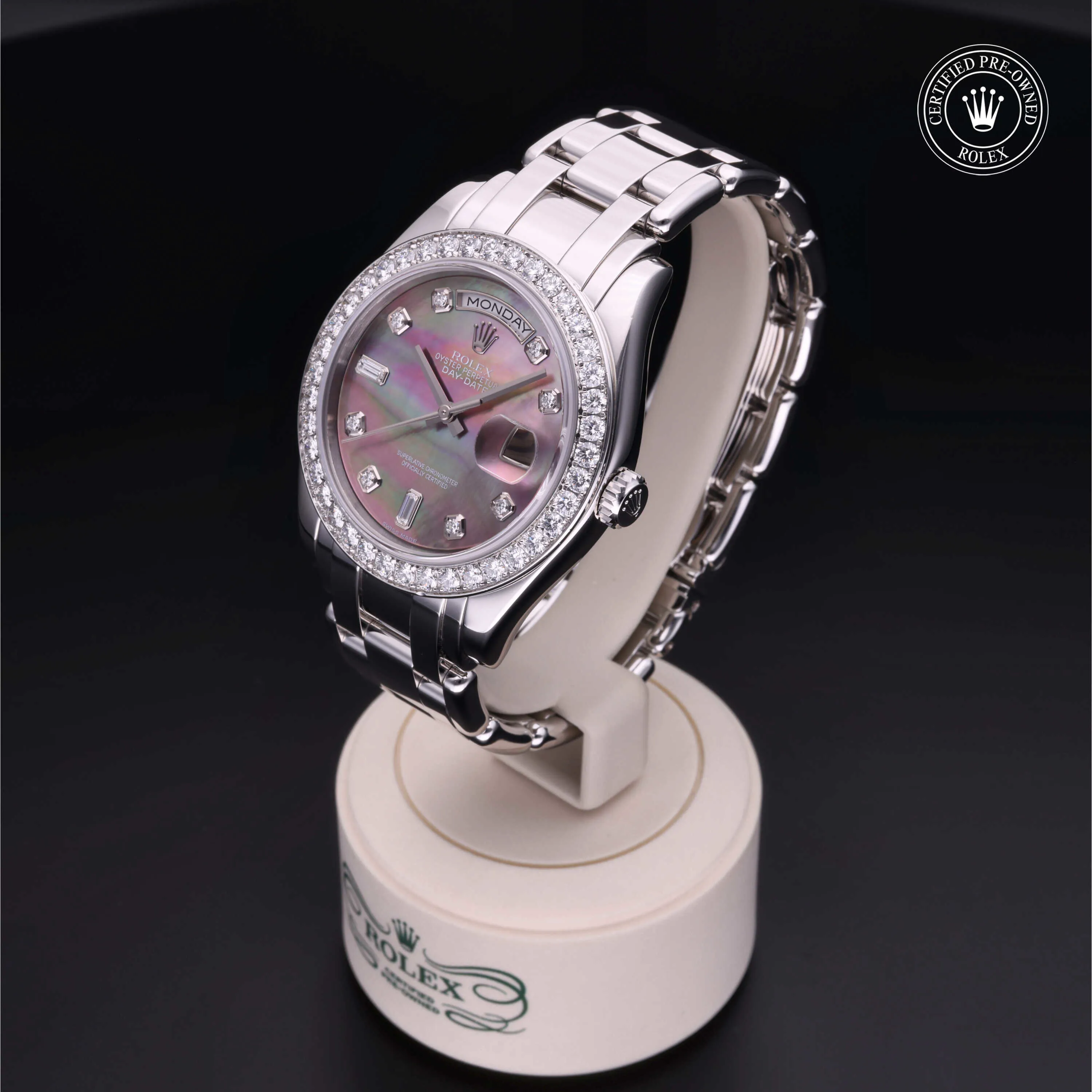 Rolex Day-Date 18946 39mm Platinum Black and Mother-of-pearl 2