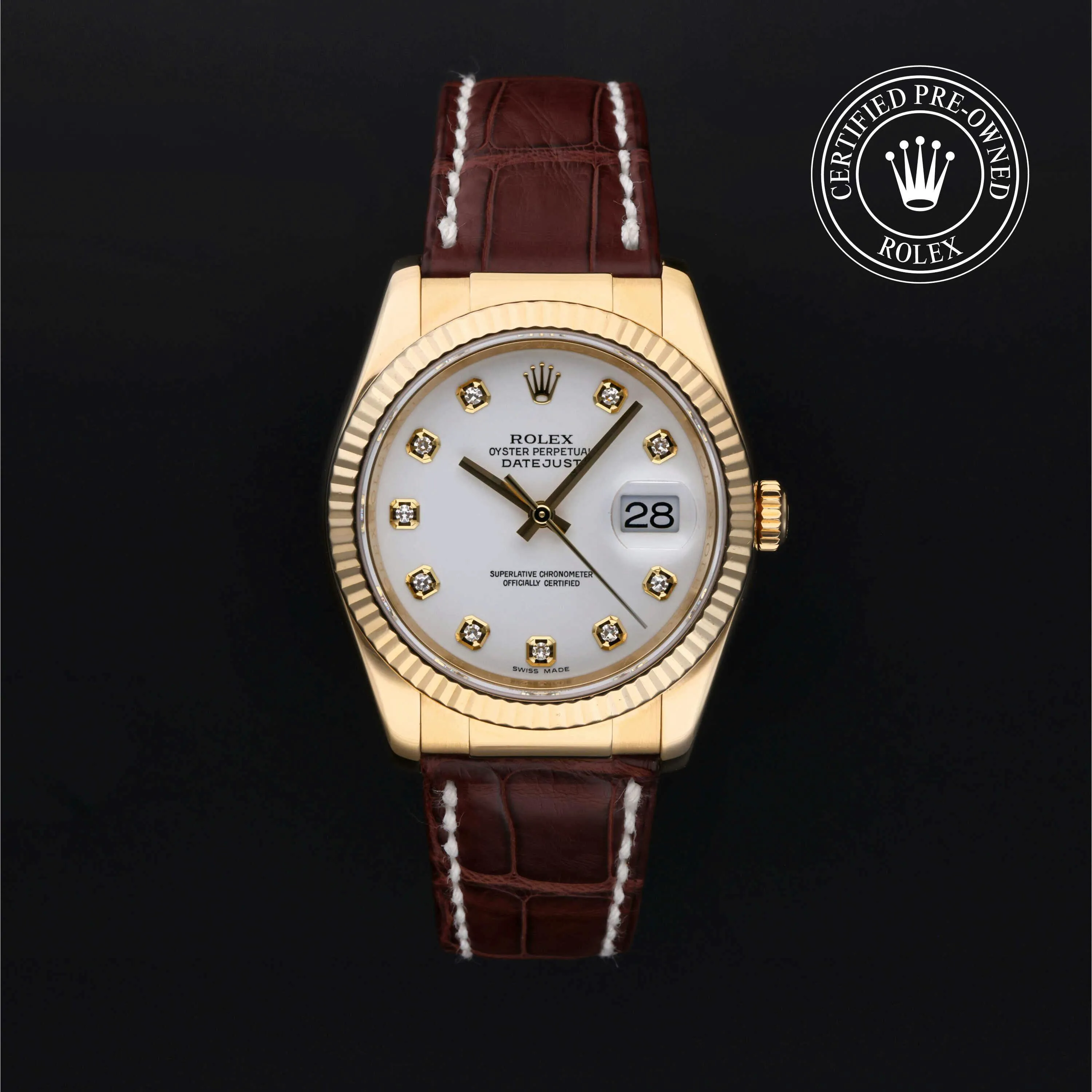 Rolex Datejust 116138 36mm Yellow gold White