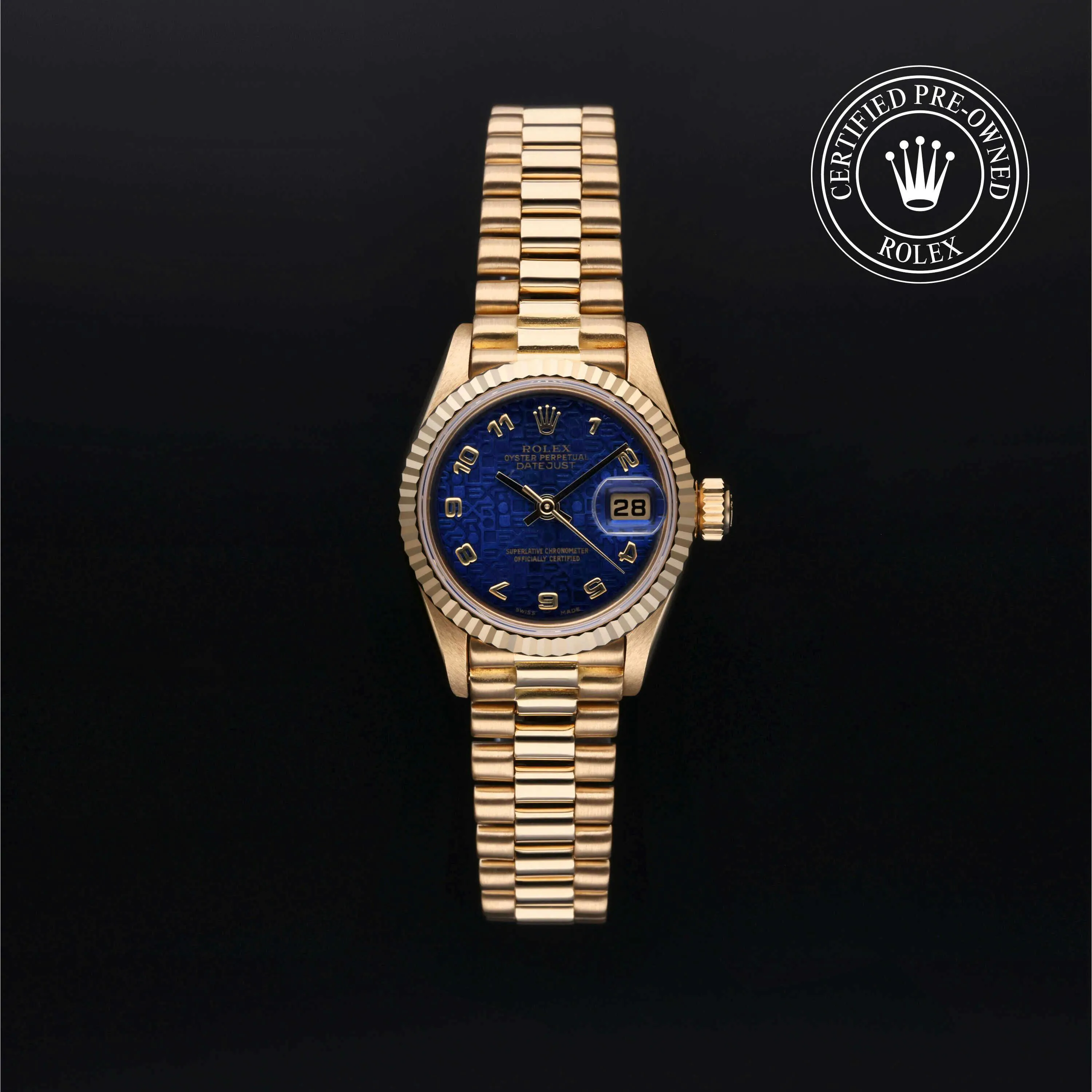 Rolex Lady-Datejust 69178 26mm Yellow gold Blue