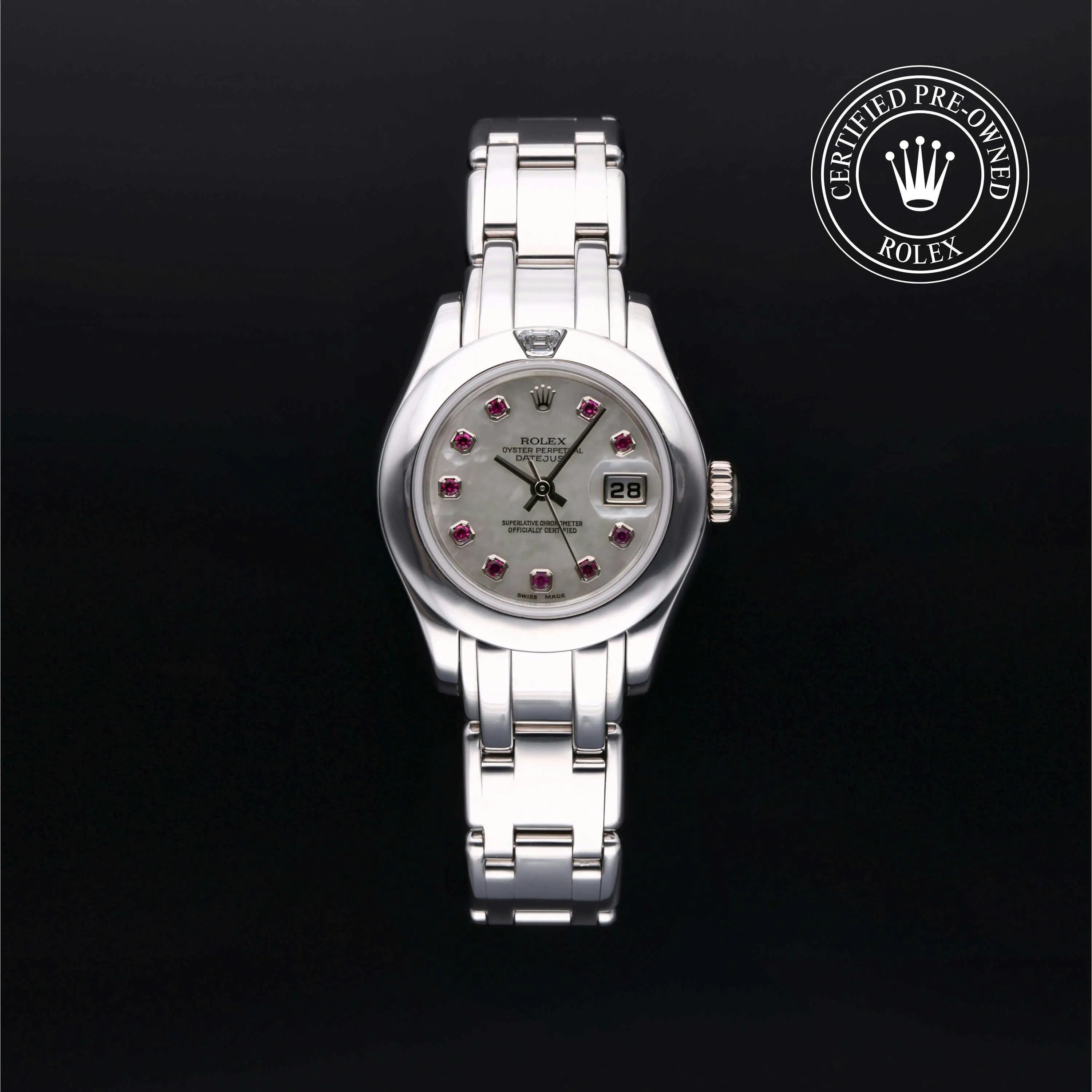 Rolex Lady-Datejust Pearlmaster 80329 29mm White gold White and Mother-of-pearl