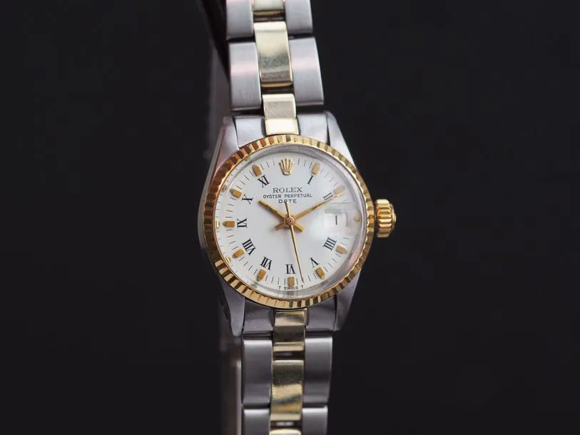 Rolex Oyster Perpetual Date 6517 25mm Yellow gold and Stainless steel White 1