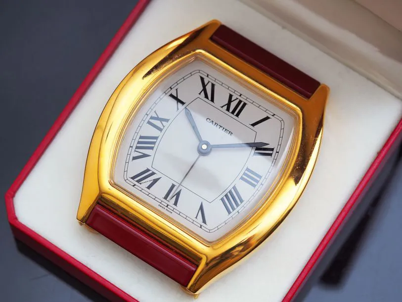 Cartier Tortoise 6601 75mm Brass White 1