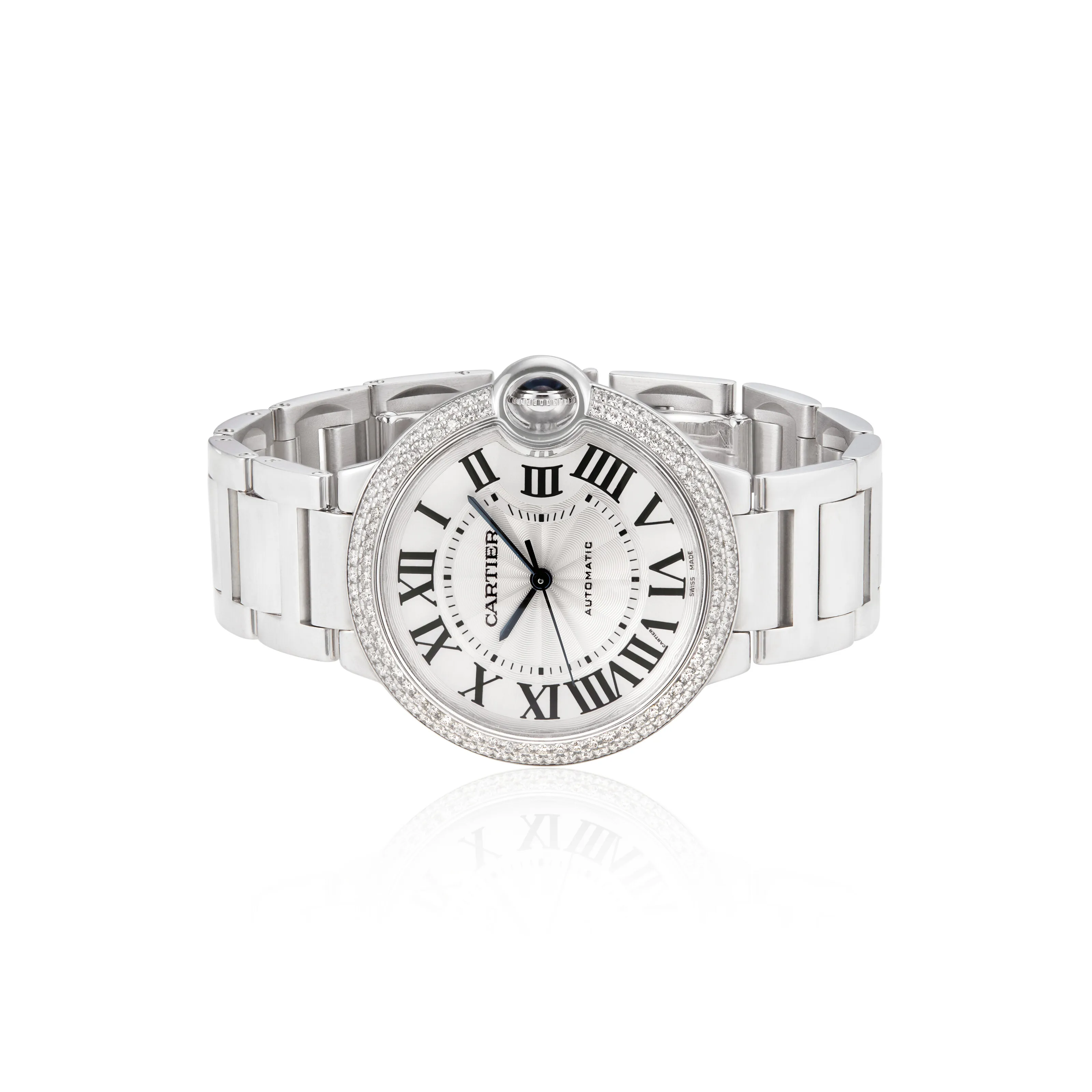 Cartier Ballon Bleu 36mm White gold and diamond-set Silver 2