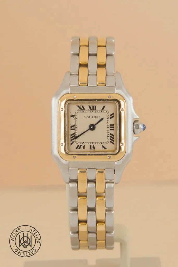 Cartier Panthère 166921 20mm Yellow gold and stainless steel White