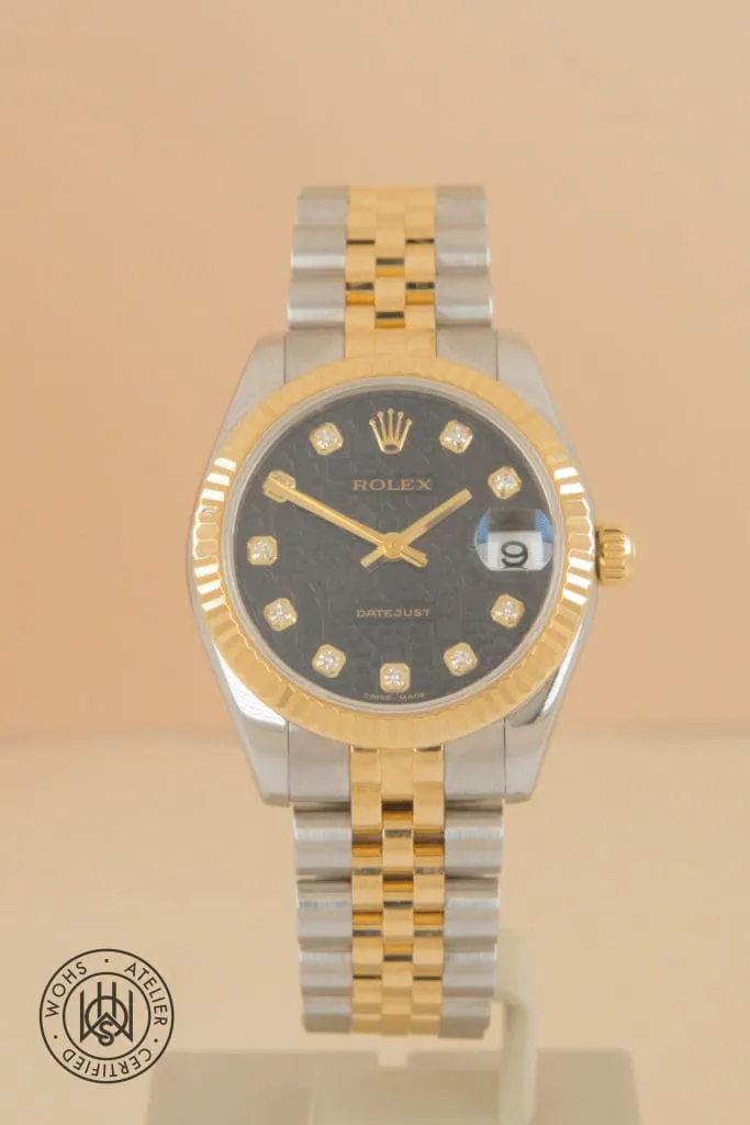 Rolex Datejust 31 278344RBR 31mm Yellow gold and stainless steel Black