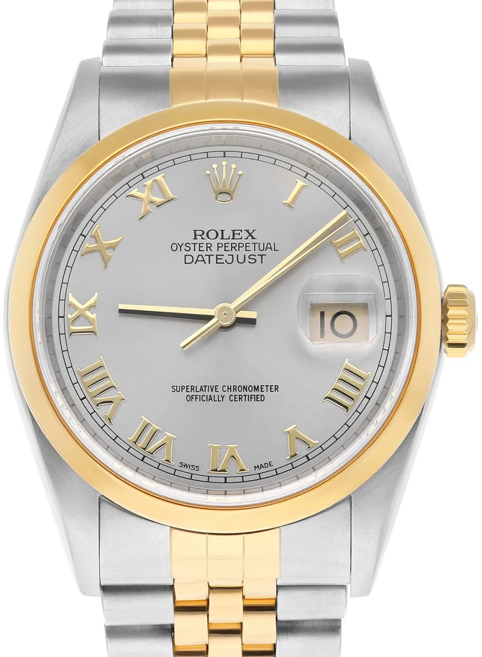 Rolex Datejust 36 16203 36mm Yellow gold Silver