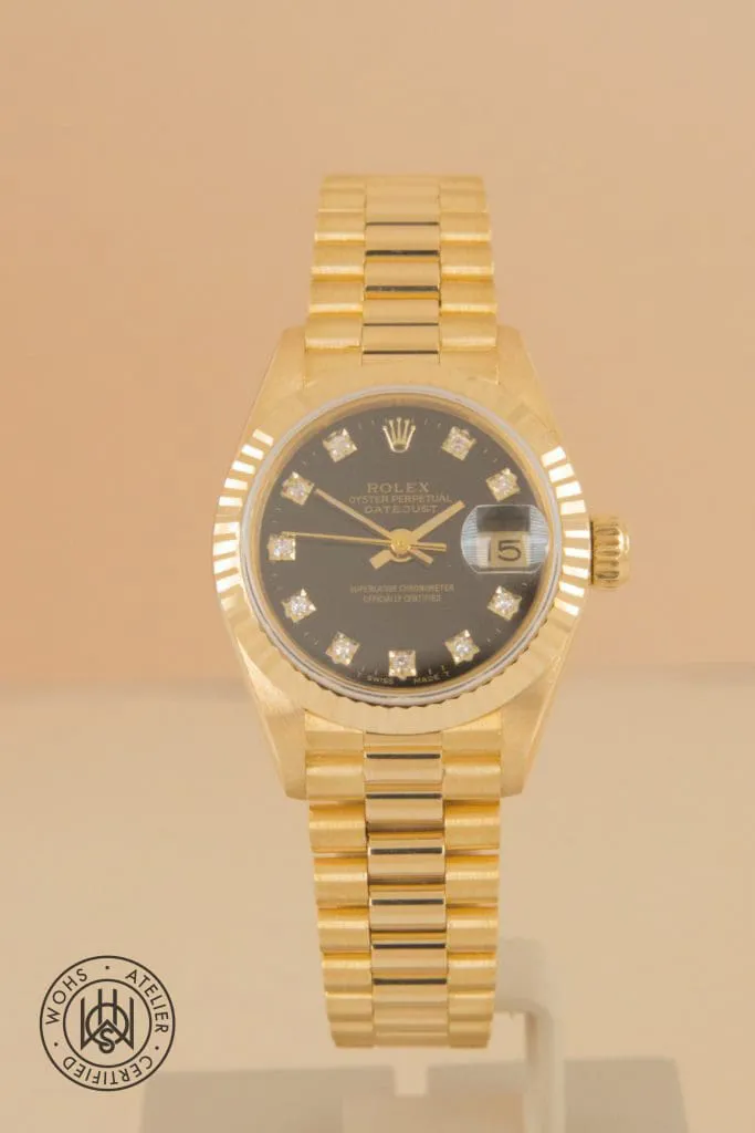 Rolex Lady-Datejust 69178 26mm Yellow gold Black