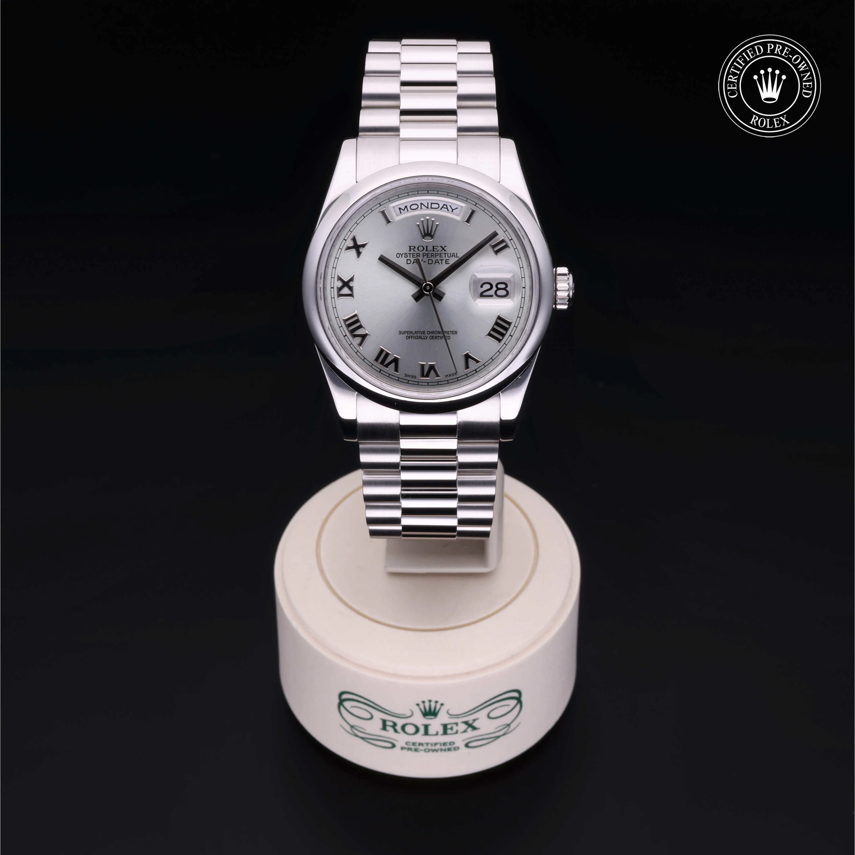 Rolex Day-Date 36 118206 36mm Platinum Blue 1